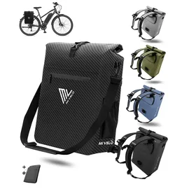 MIVELO 3in1 Fahrradtasche Rucksack Gepäckträgertasche wasserdicht mint