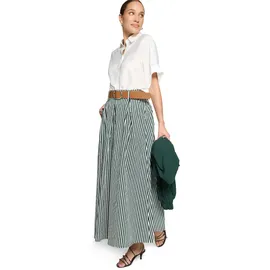 Zero Maxirock Damen Gestreift Grün/Weiß 34