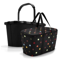 reisenthel, Set aus carrybag BK + coolerbag UH, BKUH, Einkaufskorb mit passender Kühltasche, Frame Black + dots