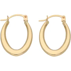 Paar Creolen VIVANCE "zeitlos", gelb (gelbgold 375), Ohrringe, Damen, Gelbgold 375