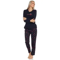 Normann-wäschefabrik NORMANN Schlafanzug langarm Pyjama Kirschen - 61721 in