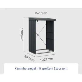 EcoStar Kaminholzregal Trend-V Typ 1 graualuminium