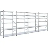 Proregal Fachbodenregal Silber, Metall, 480x210x50 cm, Freizeit, Heimwerken, Werkstatt, Schwerlastregale