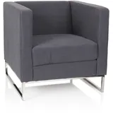 HJH Office Barbados Stoff Grau Moderner Cocktailsessel für höchsten Sitzkomfort
