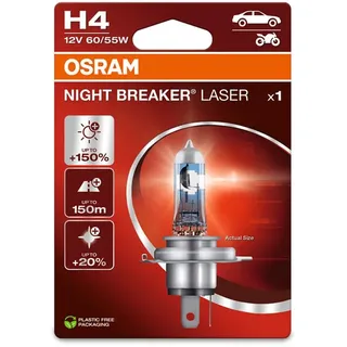 Osram H4 Glühlampe, Fernscheinwerfer 60/55W Fernlicht Birne 64193NL-1BL