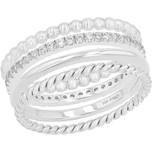 s.Oliver Ring-Set 2015038 mit Zirkonia (synth.) Ringe Weiss