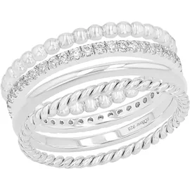s.Oliver Ring-Set 2015038 mit Zirkonia (synth.) Ringe Weiss