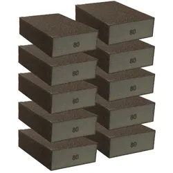 10er Pack Schleifschwamm Trocken Nassschliff Block Schwämme Korn 80