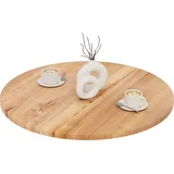 LAMO MANUFAKTUR Tischplatte rund 80 cm aus Naturholz Holzplatte für Esstisch, Küchentisch, Bistrotisch, Bartisch Stärke: 28 mm Farbe: Dunkel