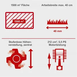 SCHEPPACH Benzin Vertikutierer SC50VARIO, 40cm Breite, 4kw, 17 Messer + Öl