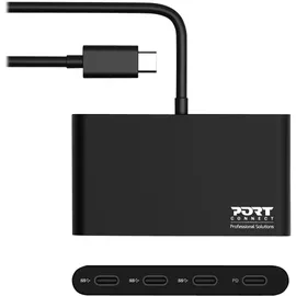 PORT DESIGNS 900147 HUB TYPE C,3x USB C, 1x Typ C PD 100W