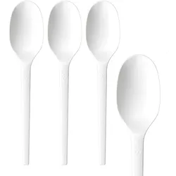 50x BIO Löffel aus CPLA wiederverwendbar weiß 16.5cm