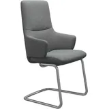 Stressless Stuhl Mint | Freischwinger D400 Calido Light Grey Mit Armlehnen Hoher Rücken Poliertes Aluminium