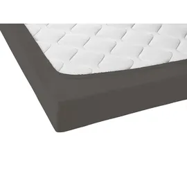 biberna Spannbettlaken Jersey-Elastic 140 x 200 - 160 x 220 cm dunkelgrau