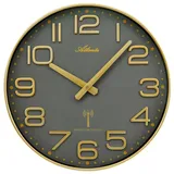 Atlanta Funkwanduhr 4539/9 (Funk-Wanduhr Goldfarben/Grau)