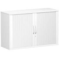 geramöbel Flex Rollladenschrank weiß, silber 1 Fachboden 120,0 x 42,5 x 72,0 cm