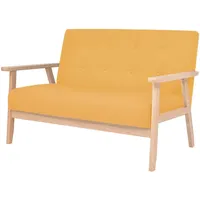 vidaXL 2-Sitzer Sofa Stoff Gelb