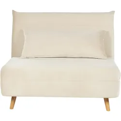 1-Sitzer Schlafsofa SETTEN Samtstoff Hellbeige