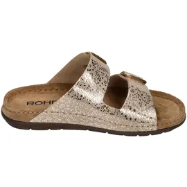 ROHDE Damen Pantolette Leder Schnalle Muster schimmernd Rodigo-D 5857, Größe:40 EU,