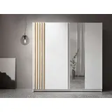 INOSIGN Kleiderschrank »Kleiderschrank Charisy mit 4 Einlegeböden und Kleiderstange«, Garderobe mit 2 Schwebetüren und Lamellen, B/H/T 200/198,5/62 cm