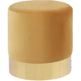 Beliani Pouf Sophia in Gelb/Gold - (W) 39 x (H) 40 x (L) 39 cm Wohnzimmer, Hocker, Poufs