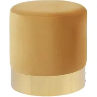 Beliani Pouf Sophia in Gelb/Gold - (W) 39 x (H) 40 x (L) 39 cm Wohnzimmer, Hocker, Poufs