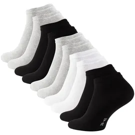 STARK SOUL Sneakersocken 10 Paar grau/schwarz/weiß 47-50