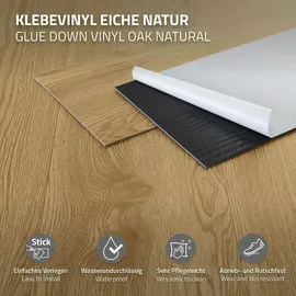 ML-Design 11,15 m2 PVC Klebevinylboden Vinylboden Bodenbelag Laminat Fußboden Natur Eiche