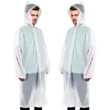 welsberg 2x Regenponcho Damen und Herren Wasserdicht Atmungsaktiv Regenjacke Regenschutz für Fahrrad Wandern Angeln Sport, Transparent - Einheitsgröße