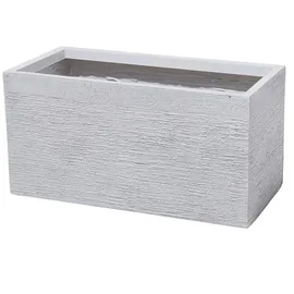 Beliani Blumentopf 60 x 29 x 30 cm Steingemisch weiß Myra