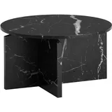 FineBuy Couchtisch Rund Schwarz MDF 60 x 60 x 33 cm