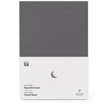 Blumtal Spannbettlaken Jersey-Baumwolle 90 x 200 cm grau 2 St.