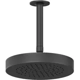 GESSI Inciso Antikalk-Dekor-Kopfbrause D218 mm, mit Gelenk und Deckenarm 281 mm, 1/2 Anschluss, 58186299, Farbe: Schwarz XL