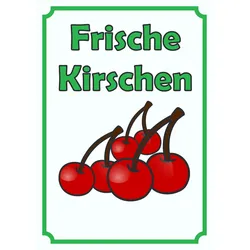Frische Kirschen Schild Hochkant A3 (297x420mm)