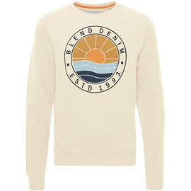 Blend Longpullover BLEND "Sweatshirt BHClios", Herren, Gr. XL, beige (cloud cream), Obermaterial: 100% Baumwolle CO., Sweatshirts Longpullover