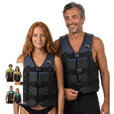 MESLE Schwimmweste H210, 2XS-4XL, Schwimmhilfe für Erwachsene & Kinder, Leichte 50N Auftriebsweste Herren & Damen, Prallschutzweste für Jetski, SUP, Wasserski, Kajak, Wakeboard