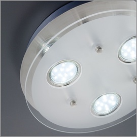 B.K.Licht LED Deckenleuchte, Schlafzimmer Metall Glas, matt rund 3x GU10 Deckenlampe Leuchte