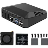 Yahboom Argon ONE V3 Case Raspberry Pi 5 Case Black Aluminum Alloy Case, Magnetic Upper Vover, with Cooling Fan,for RPi5 NVME M.2 SSD PWM Cooler PCIE, with M.2 SSD Slot (Argon ONE V3)
