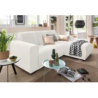 Ecksofa HOME AFFAIRE "Langeland L-Form" Sofas Gr. B/H/T: 234cm x 85cm x 163cm, Struktur, Recamiere rechts, beige (creme) incl. 2 Zierkissen, Recamiere wahlweise links oder rechts