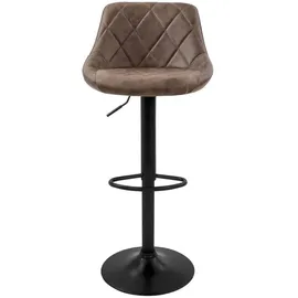 ML-Design Barhocker 2er Set aus Kunstleder, Braun, mit Rückenlehne und Fußstütze,