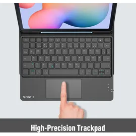 Fintie Tastatur Hülle für Samsung Galaxy Tab S6 Lite 10,4 Zoll 2024/2022/2020 Tablet mit Magnetisch Abnehmbarer Deutscher Tastatur und Touchpad Keyboard, Schwarz