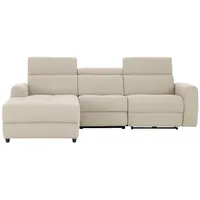 Ecksofa HOME AFFAIRE "Sentrano, L-Form", beige, B:275cm H:82cm T:164cm, NaturLEDER/Kunstleder (Das Leder hat eine Dicke von 0, 9-1, 0 mm);Kunstleder;Webstoff (95% Polyester, 5% Nylon);Struktur fein (95% Polyester, 5% Nylon), Sofas, Ecksofa, 275 cm, man. o. elektr. Relaxfunktion und USB/Kopfverstellung