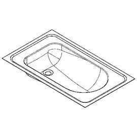 KWC Babybadewanne, CAMPUS, Edelstahl, 915x550x150 mm, Einlegemontage,