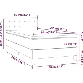vidaXL Boxspringbett 80 x 200 cm Weiß