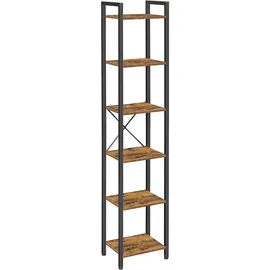 VASAGLE Bücherregal 40 x 30 x 187,5 cm Vintagebraun-Schwarz