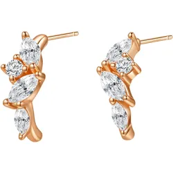 Hey Happiness Edelsteine Schimmer Ohrstecker Creolen, 925er Sterling Silber Rosegold 1 pair Damen 