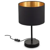 B.K.Licht Tischleuchte, schwarz-gold, 1xE27/40W max. exkl.