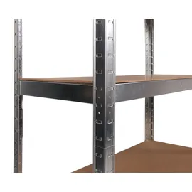 Ondis24 Steckregal Metall 90 x 40 x 180 cm grau/silberfarben 5 Fachböden