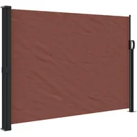 vidaXL Seitenmarkise Ausziehbar 140 x 500 cm Braun Polyester