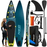 Neo-Sport Stand Up Paddling Board Reefbreak 11.6 - Allround SUP Board Set für Touren und Freizeit - 350 x 81 x 15 cm - bis 150 kg - mit Paddel, Pumpe, Leash und Rucksack